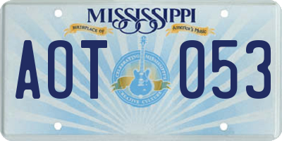 MS license plate AOT053