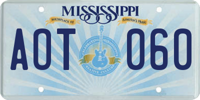 MS license plate AOT060