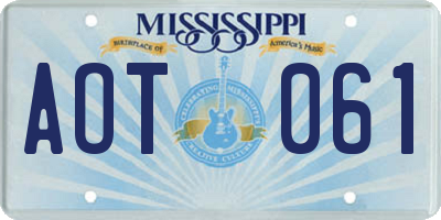 MS license plate AOT061