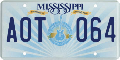 MS license plate AOT064