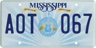 MS license plate AOT067