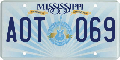 MS license plate AOT069