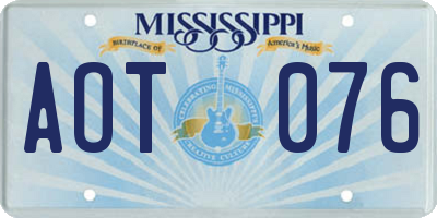 MS license plate AOT076