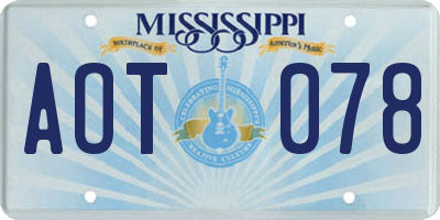 MS license plate AOT078