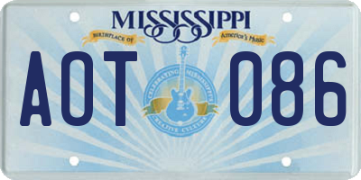 MS license plate AOT086
