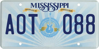 MS license plate AOT088