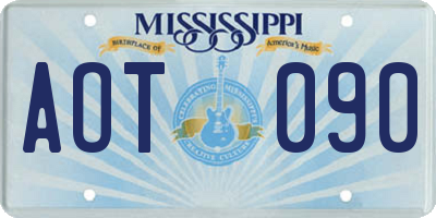 MS license plate AOT090