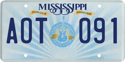 MS license plate AOT091