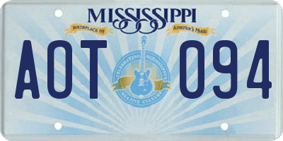 MS license plate AOT094