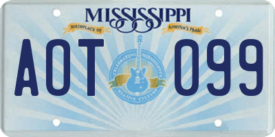 MS license plate AOT099