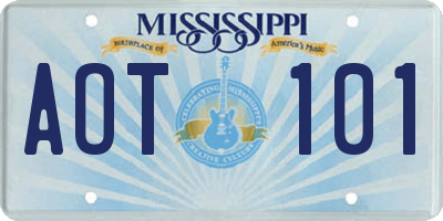 MS license plate AOT101