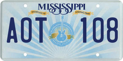 MS license plate AOT108