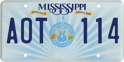 MS license plate AOT114
