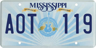 MS license plate AOT119