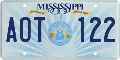 MS license plate AOT122