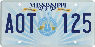 MS license plate AOT125