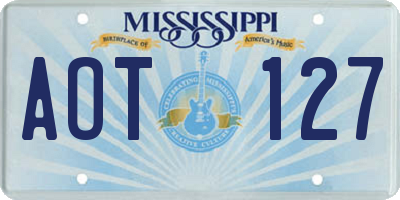 MS license plate AOT127