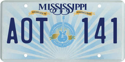 MS license plate AOT141