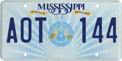 MS license plate AOT144