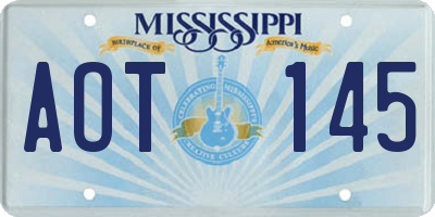 MS license plate AOT145