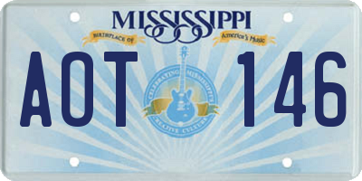 MS license plate AOT146