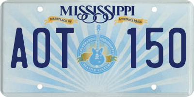 MS license plate AOT150