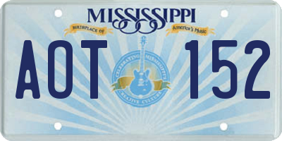 MS license plate AOT152