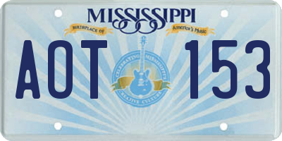 MS license plate AOT153