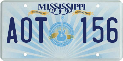 MS license plate AOT156