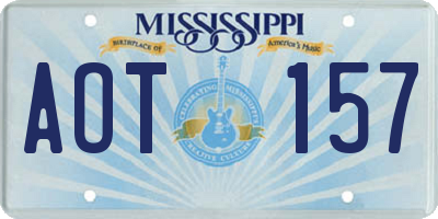 MS license plate AOT157