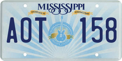 MS license plate AOT158