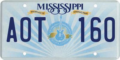 MS license plate AOT160