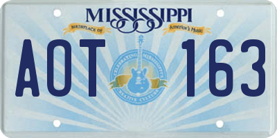 MS license plate AOT163