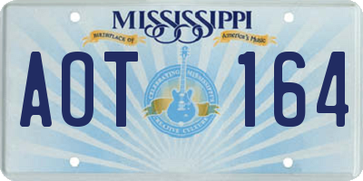 MS license plate AOT164