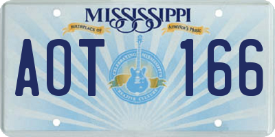 MS license plate AOT166