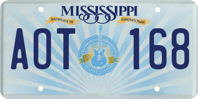 MS license plate AOT168