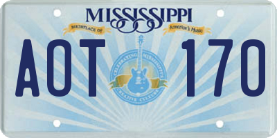 MS license plate AOT170