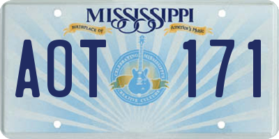 MS license plate AOT171