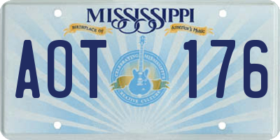 MS license plate AOT176