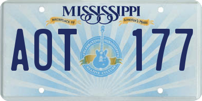 MS license plate AOT177