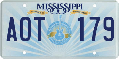MS license plate AOT179
