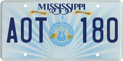 MS license plate AOT180