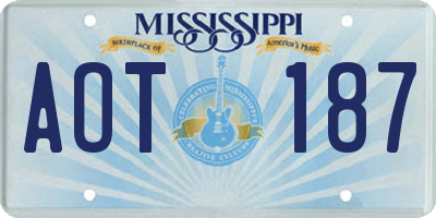 MS license plate AOT187