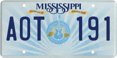 MS license plate AOT191