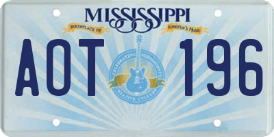 MS license plate AOT196