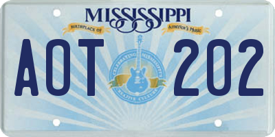 MS license plate AOT202