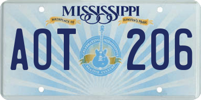 MS license plate AOT206