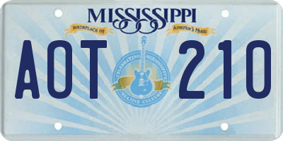 MS license plate AOT210