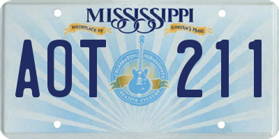 MS license plate AOT211