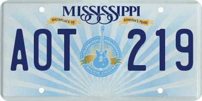 MS license plate AOT219